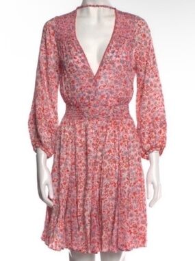 Poupette St. Barth Anabelle Magnolia Floral Mini Dress